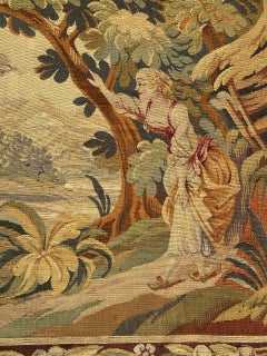 Grazioso arazzo Aubusson francese d'epoca