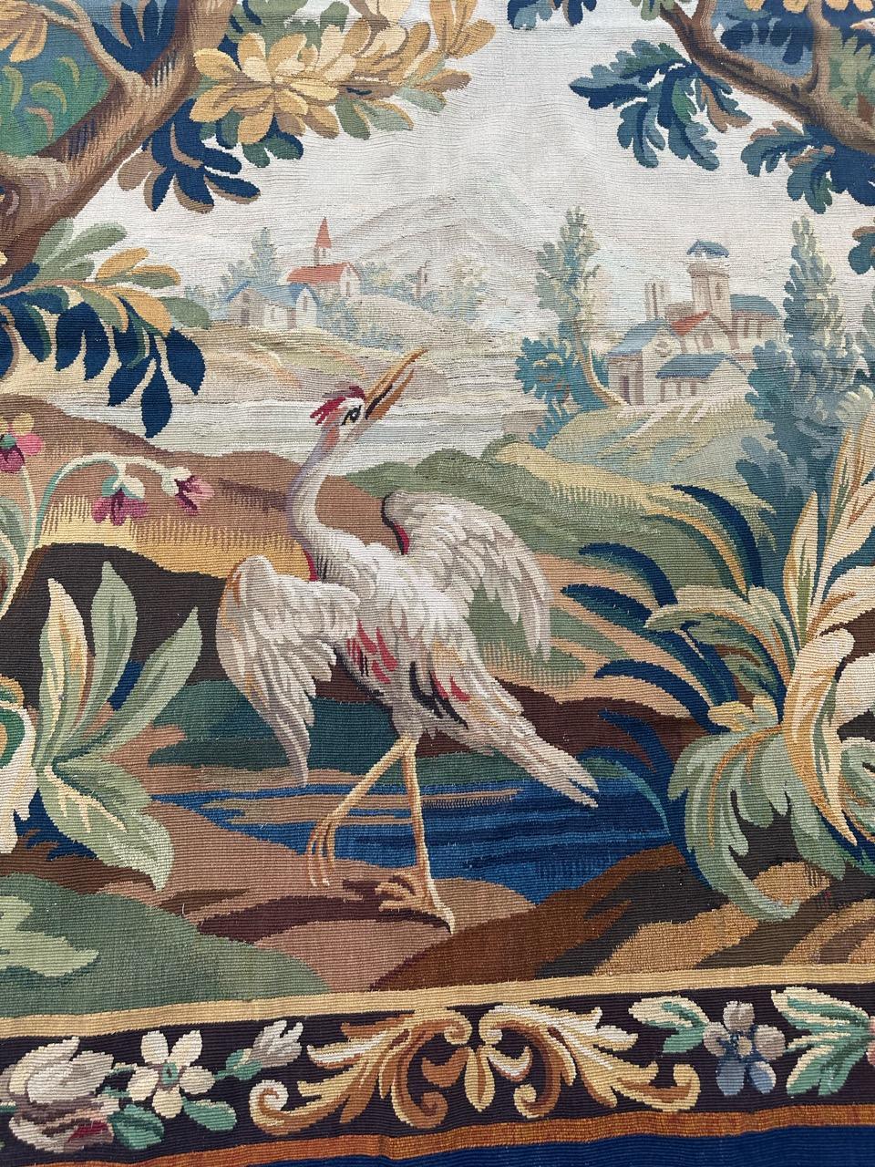 Grazioso arazzo Aubusson francese antico 