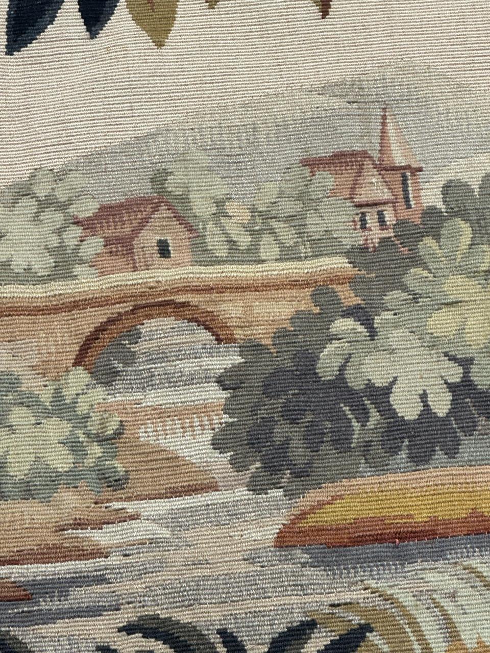 Bonito tapiz francés antiguo de Aubusson 