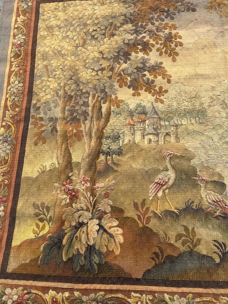 Tessuto a mano Grazioso arazzo Aubusson francese antico, tessuto a mano, 