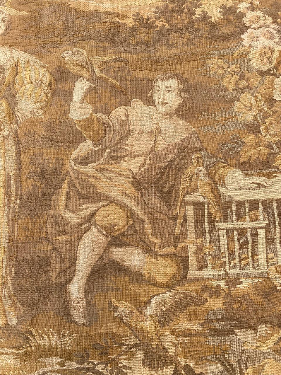 Aubusson Pretty Antique French Jaquar Tapestry