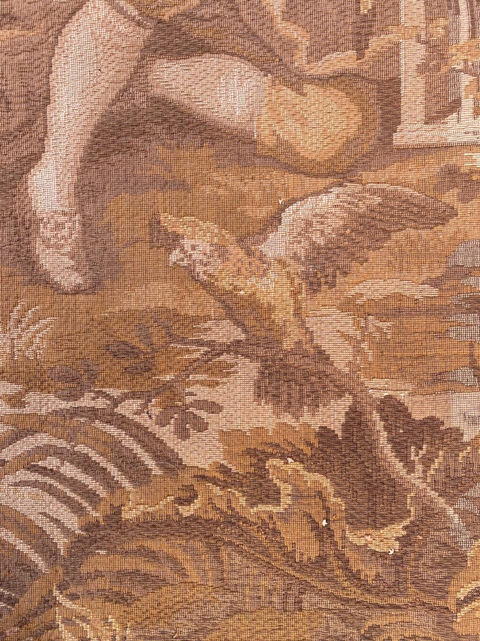 Machine-Made Pretty Antique French Jaquar Tapestry