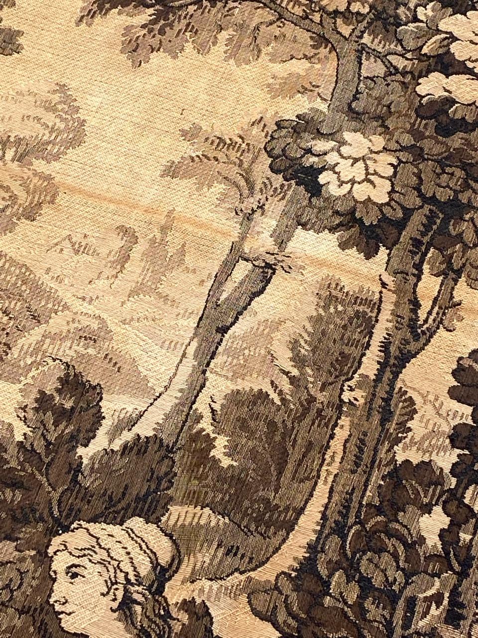 Bobyrugs hübscher antiker französischer Wandteppich Jaquar (Französisch) im Angebot
