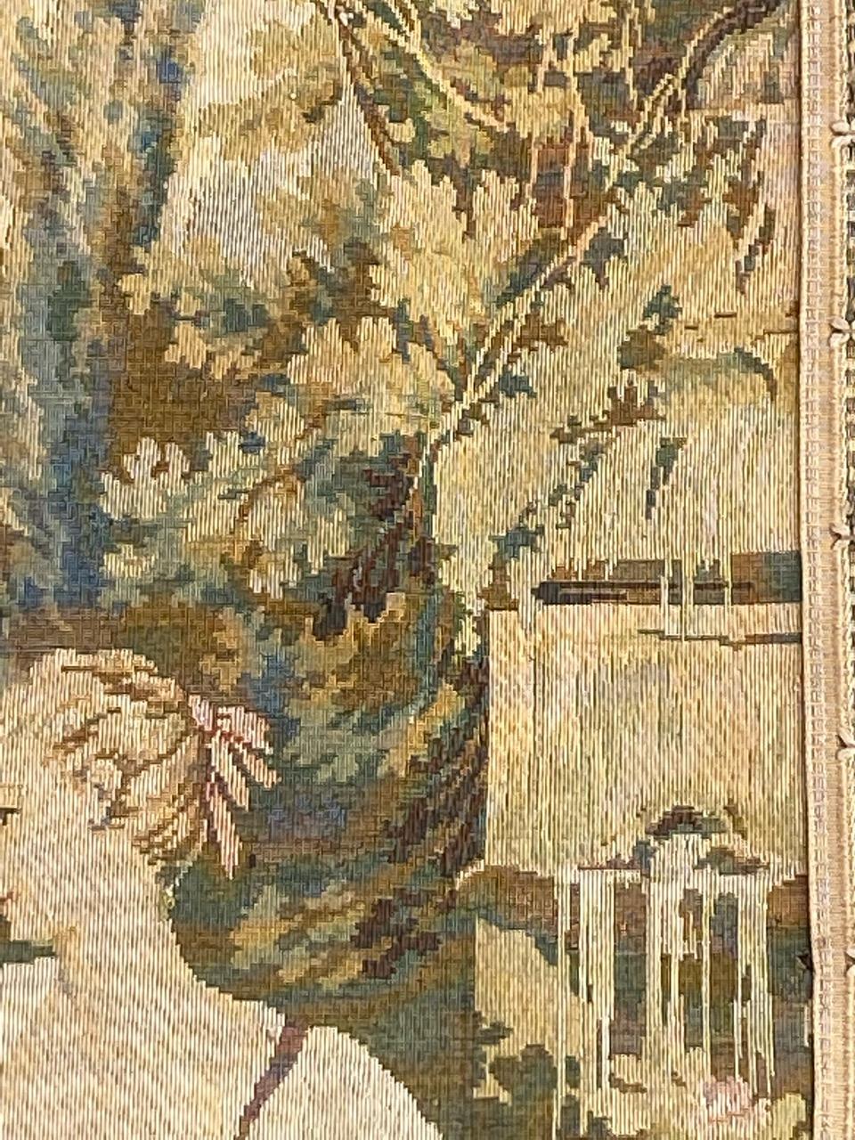 20th Century Bobyrug’s Pretty Antique French Jaquar Tapestry For Sale
