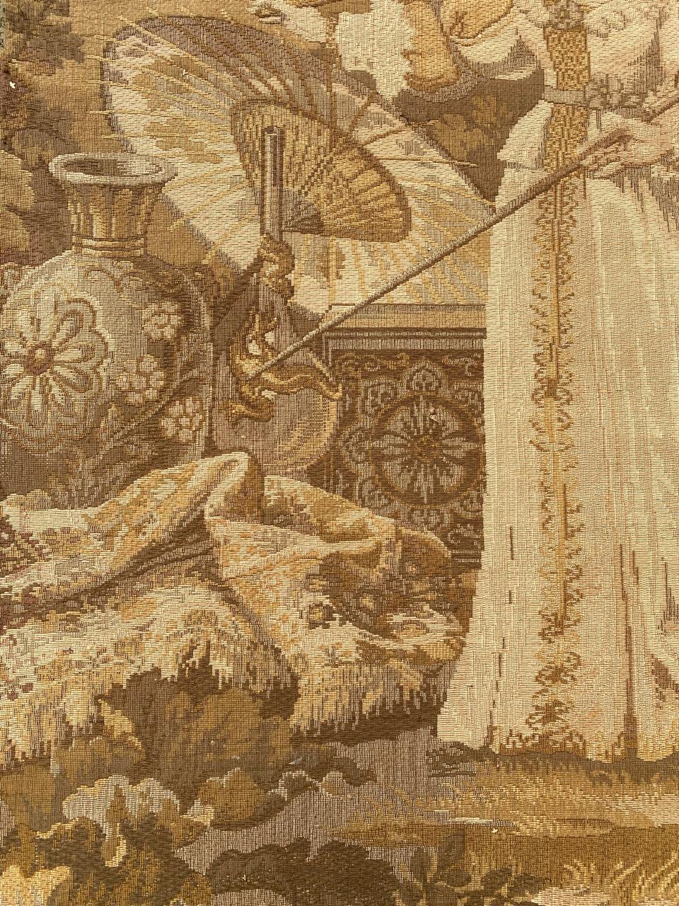 Wool Pretty Antique French Jaquar Tapestry