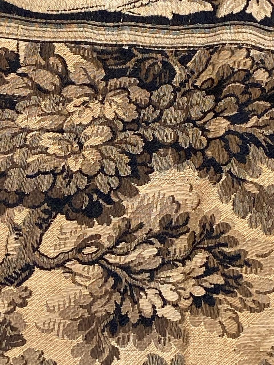 Wool Bobyrug’s Pretty Antique French Jaquar Tapestry For Sale