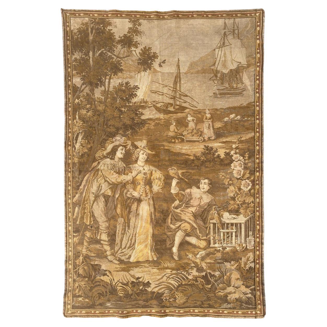 Pretty Antique French Jaquar Tapestry