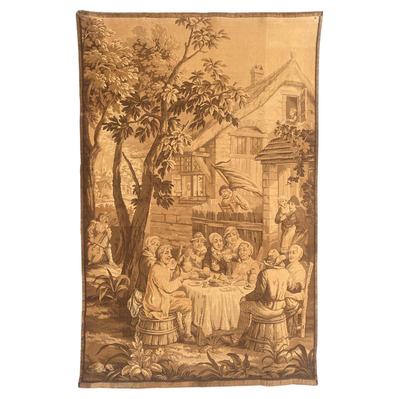 Bobyrug’s Pretty Antique French Jaquar Tapestry