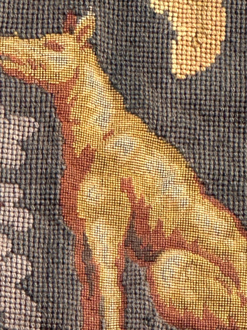 bonito tapiz jacquard de diseño medieval francés antiguo estilo Aubusson en venta 1