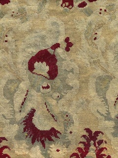 Pretty antique French needlepoint chair cover tapestry