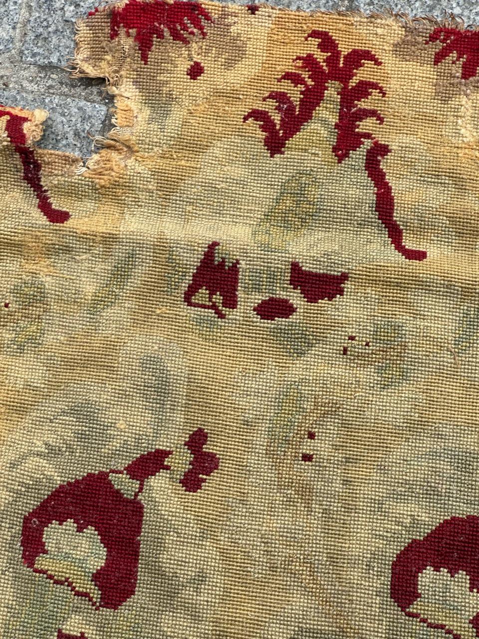 Bonito tapiz antiguo francés de punto de aguja para cubrir sillas en Bueno estado para la venta en Saint Ouen, FR
