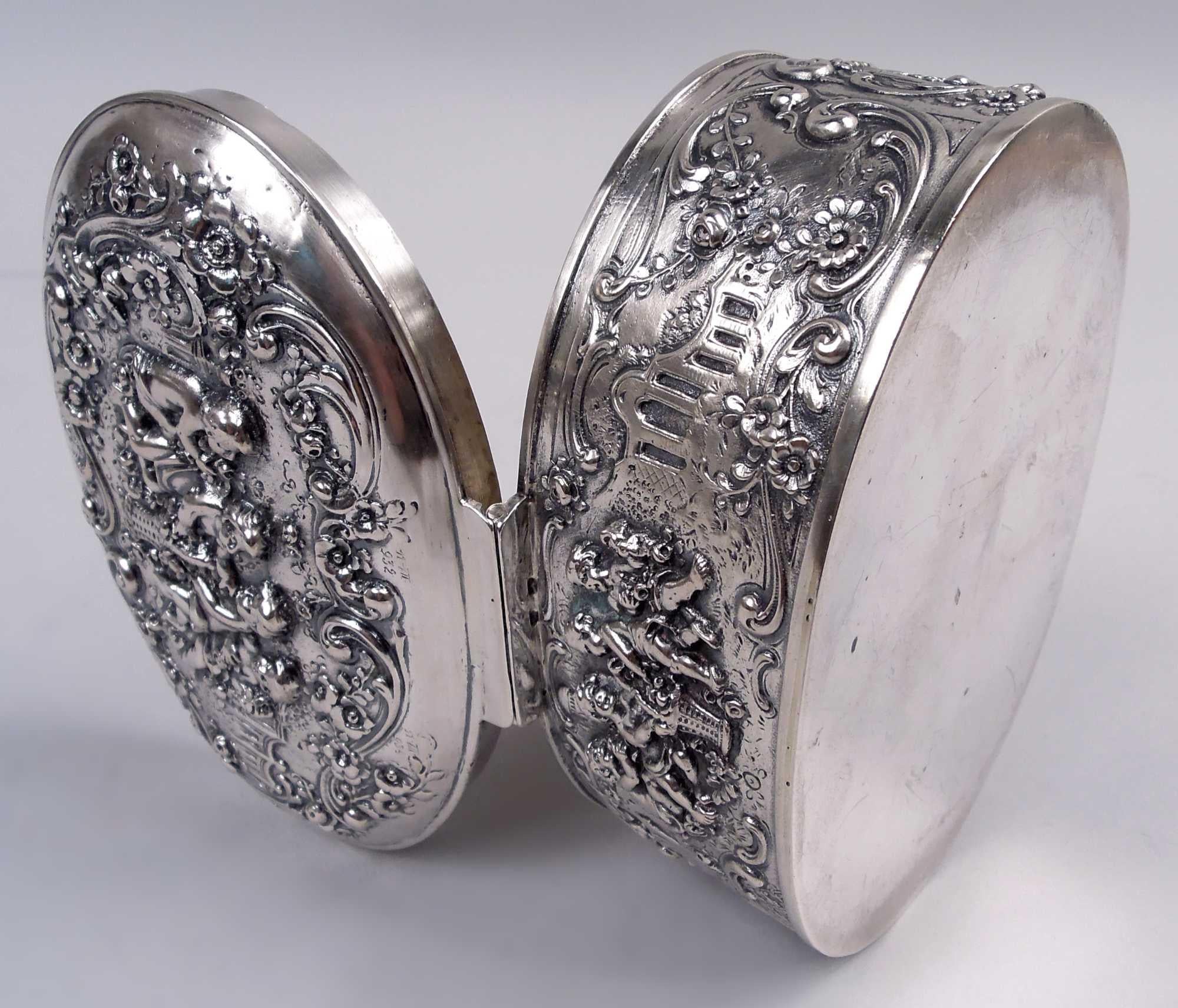 Hübsche antike deutsche Rokoko Silber Trinket Box (20. Jahrhundert) im Angebot