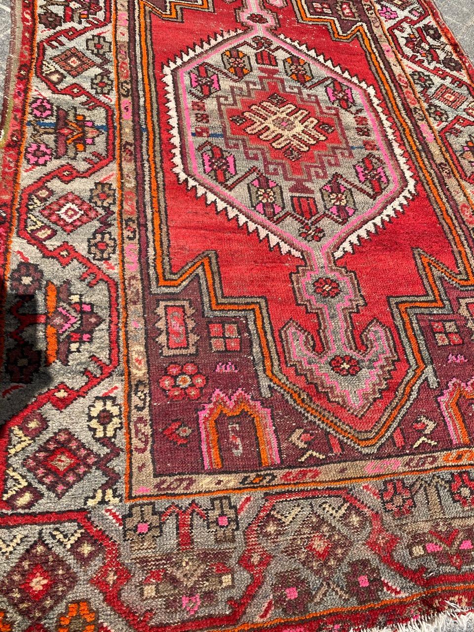 Bobyrug’s Pretty Antique Hamadan Rug For Sale 8