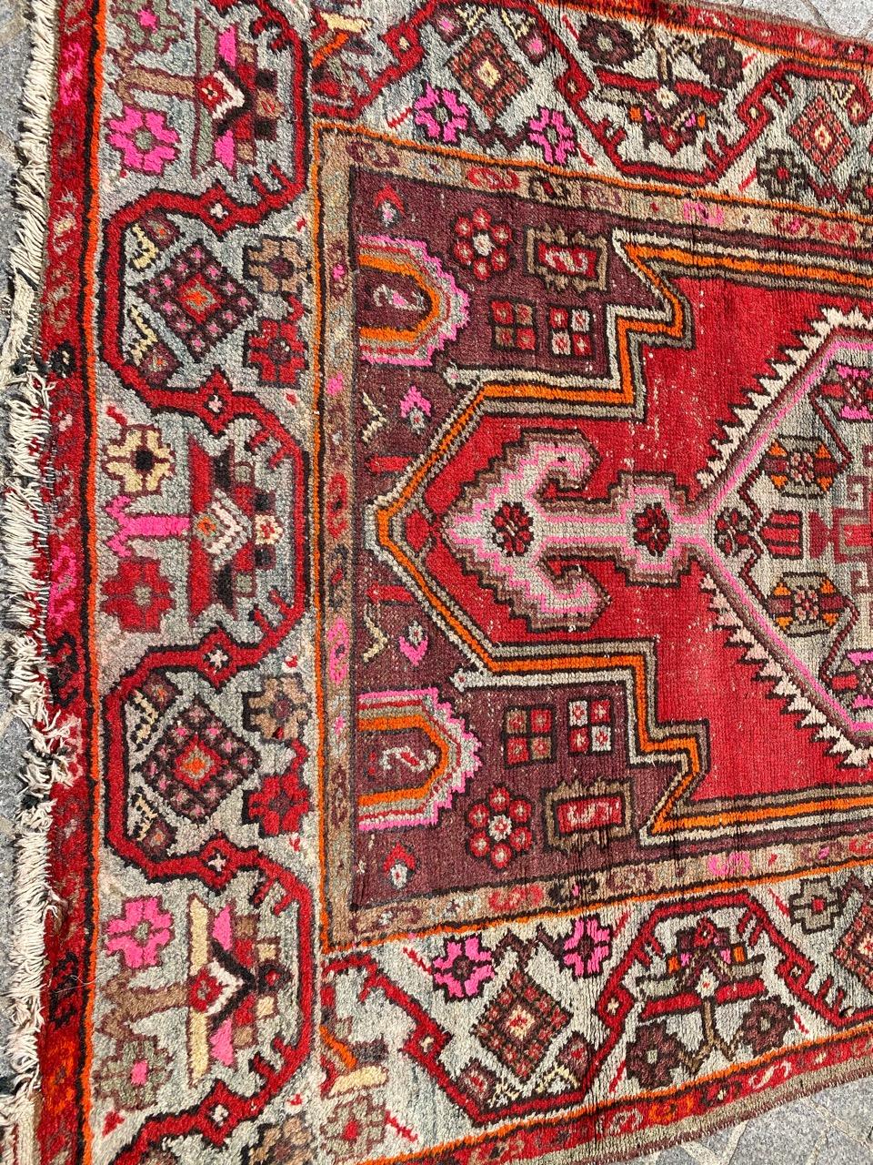 Bobyrug’s Pretty Antique Hamadan Rug For Sale 9