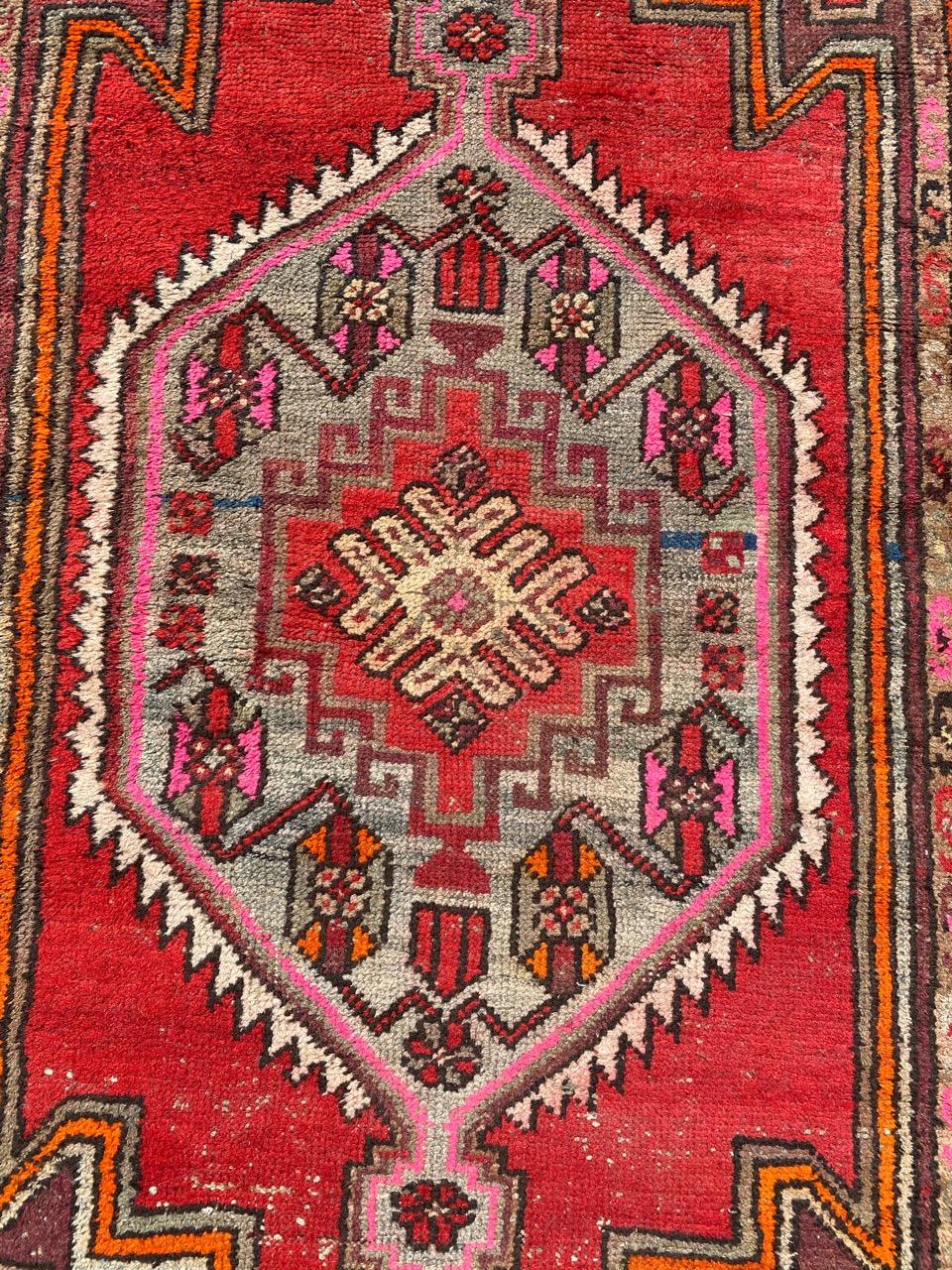 Rustic Bobyrug’s Pretty Antique Hamadan Rug For Sale