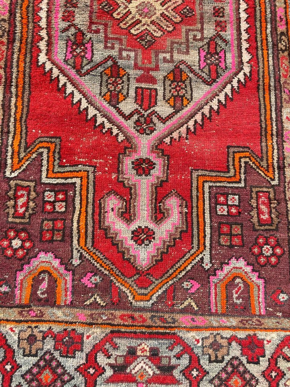 Hand-Knotted Bobyrug’s Pretty Antique Hamadan Rug For Sale