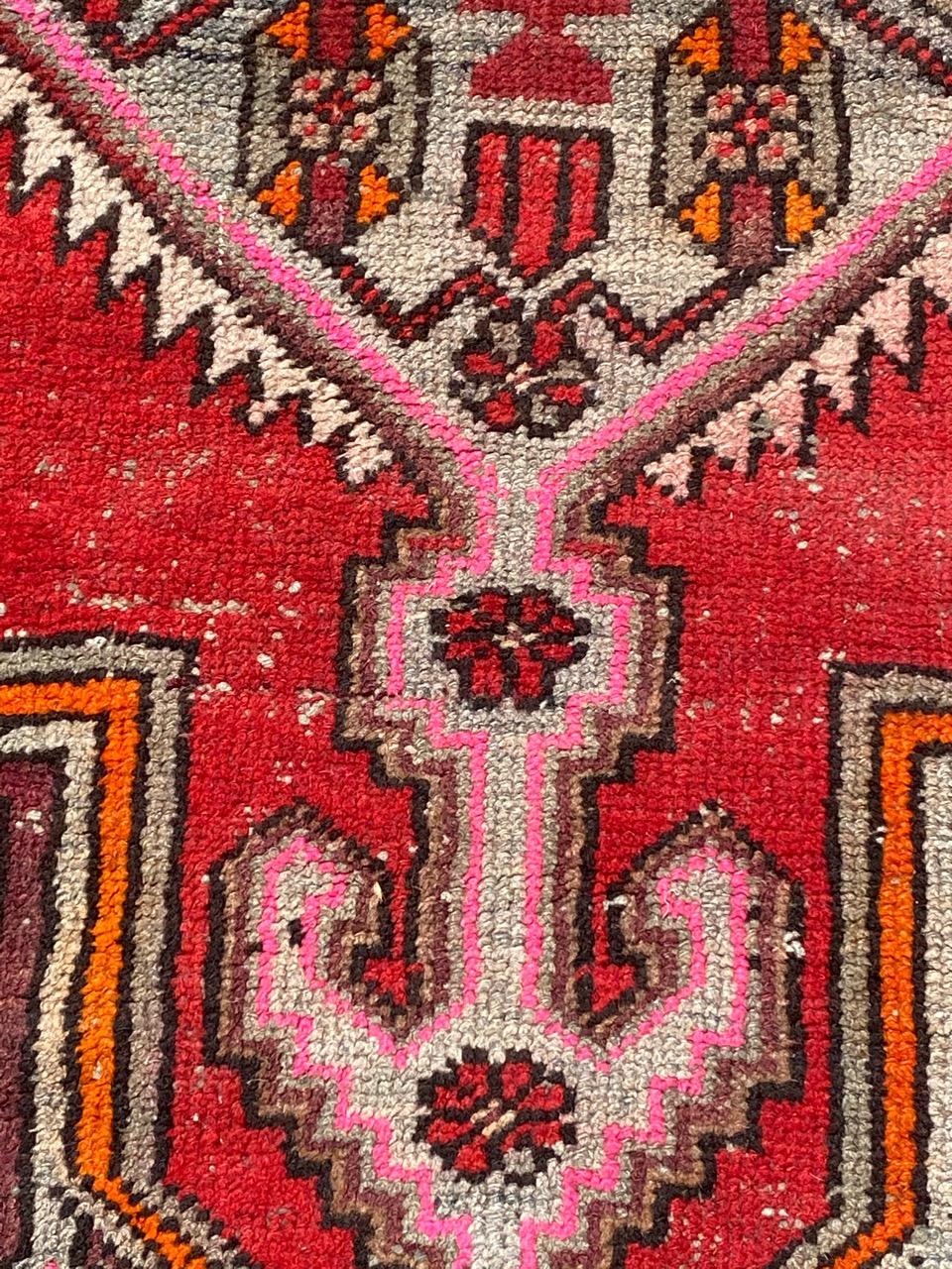 Wool Pretty Antique Hamadan Rug For Sale
