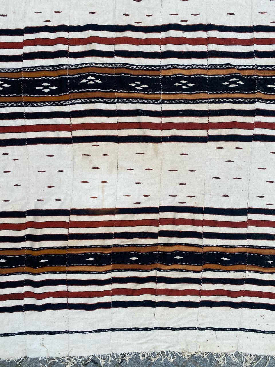 Tribal Bobyrug’s Pretty Antique Hand Woven Weaving from Mali For Sale