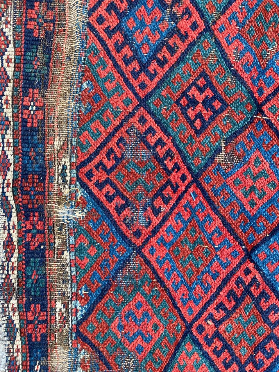 Asian Pretty Antique Kurdish Tribal Rug