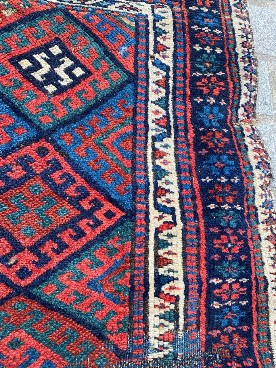 19th Century Pretty Antique Kurdish Tribal Rug