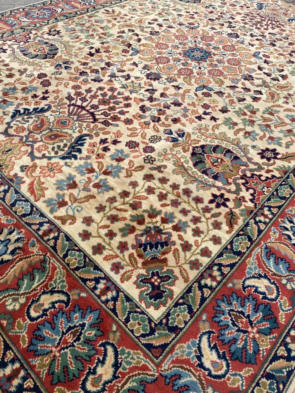 Cotton Bobyrug’s Pretty Antique Large Austrian Hand Knotted Rug For Sale
