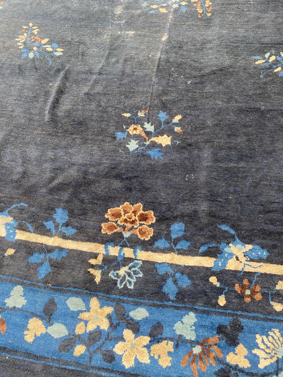 Bobyrug’s Pretty Antique Large Chinese Peking Rug For Sale 3
