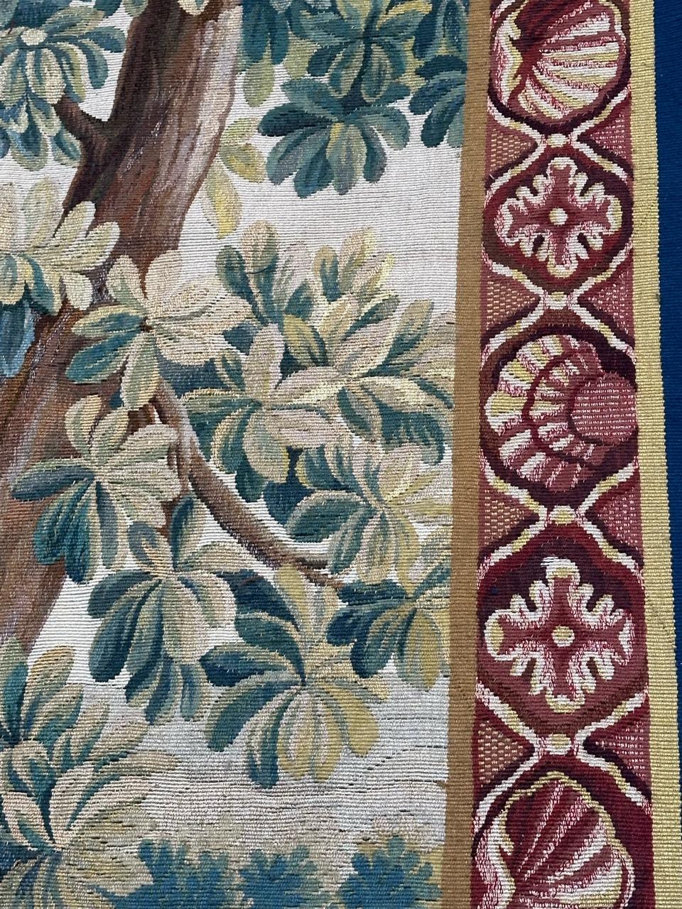 Jolie tapisserie ancienne d'Aubusson tissée à la main 