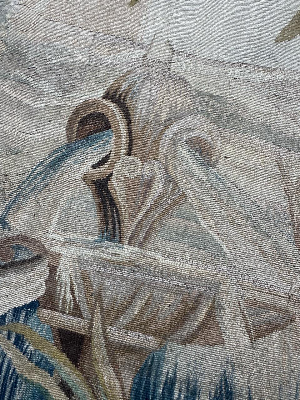 Jolie tapisserie ancienne d'Aubusson tissée à la main 