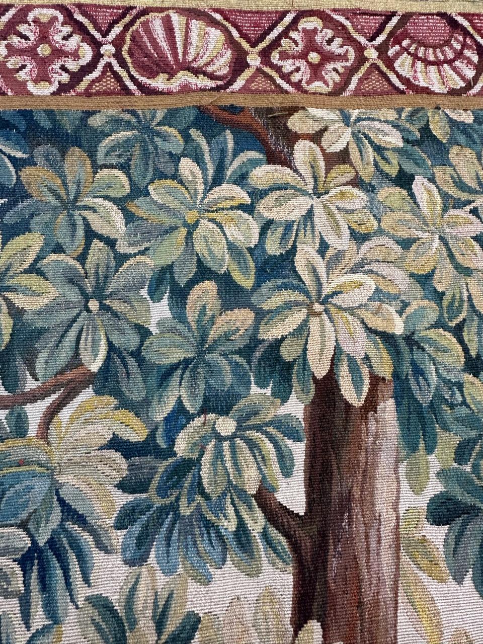 Jolie tapisserie ancienne d'Aubusson tissée à la main 