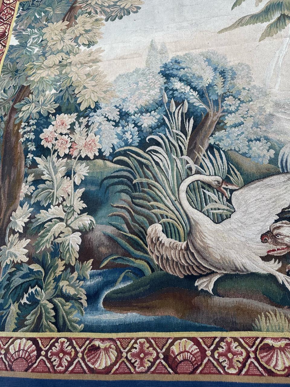 Tissage Jolie tapisserie ancienne d'Aubusson tissée à la main 