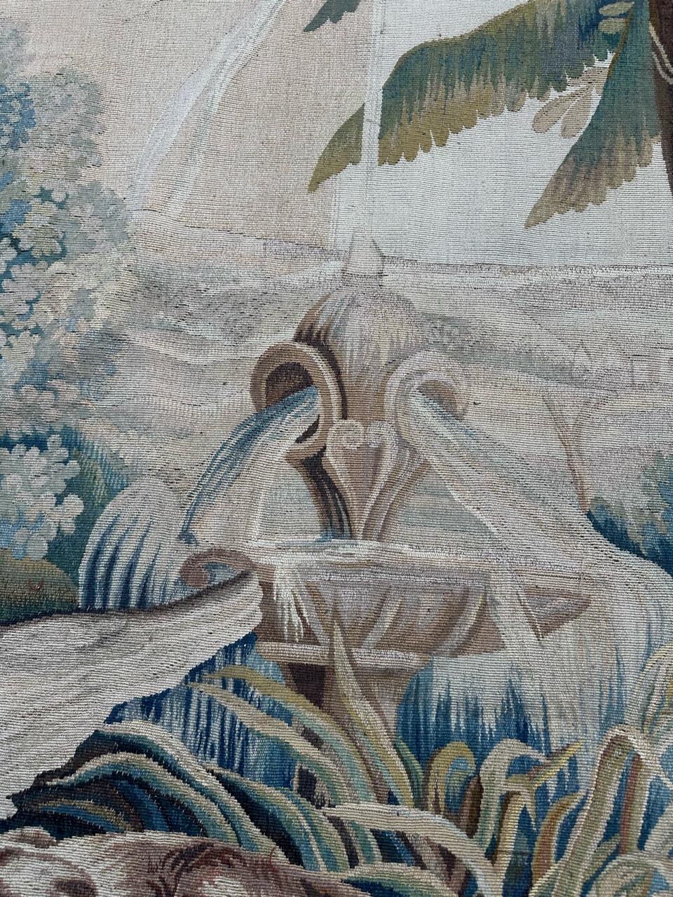 Jolie tapisserie ancienne d'Aubusson tissée à la main 