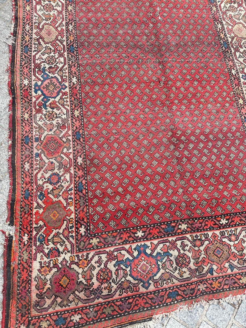 Rustico Grazioso runner antico di grandi dimensioni di Malayer in vendita