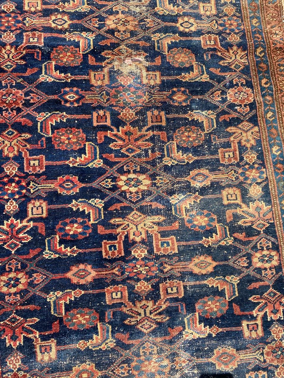 Nice little Malayer rug with decorative design and nice natural colors, entirely and finely hand knotted with wool velvet on cotton foundation.
