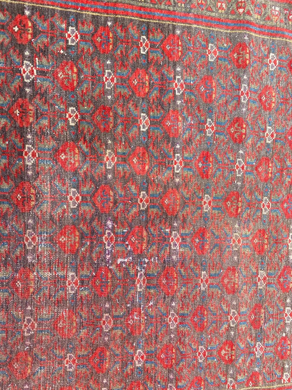 Hand-Knotted Bobyrug’s Pretty Antique Malayer Rug For Sale