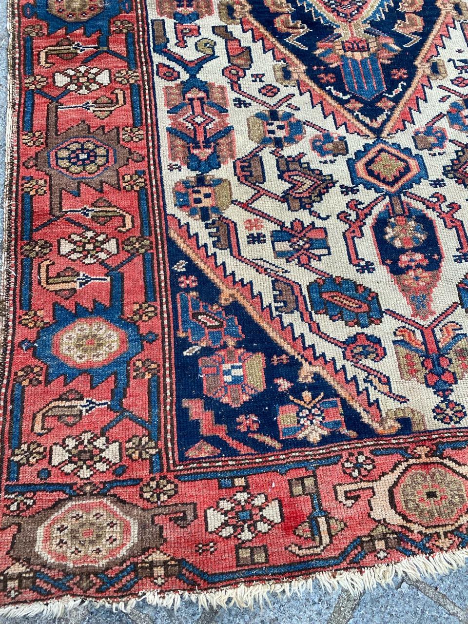 Hand-Knotted Bobyrug’s Pretty Antique Malayer Rug For Sale