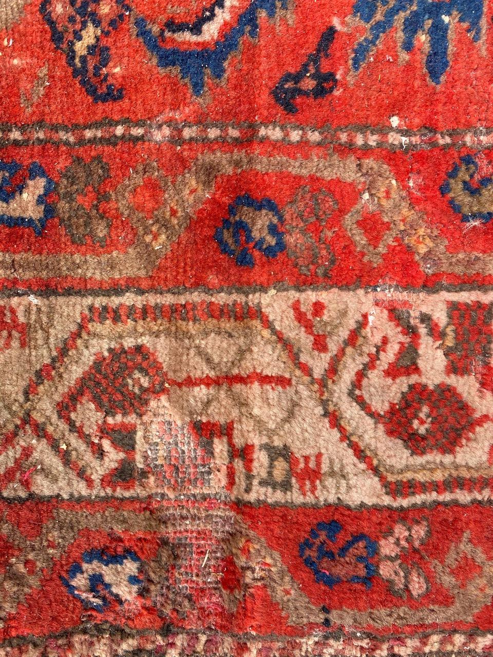 Bobyrug’s Pretty Antique Malayer Runner In Fair Condition For Sale In Saint Ouen, FR