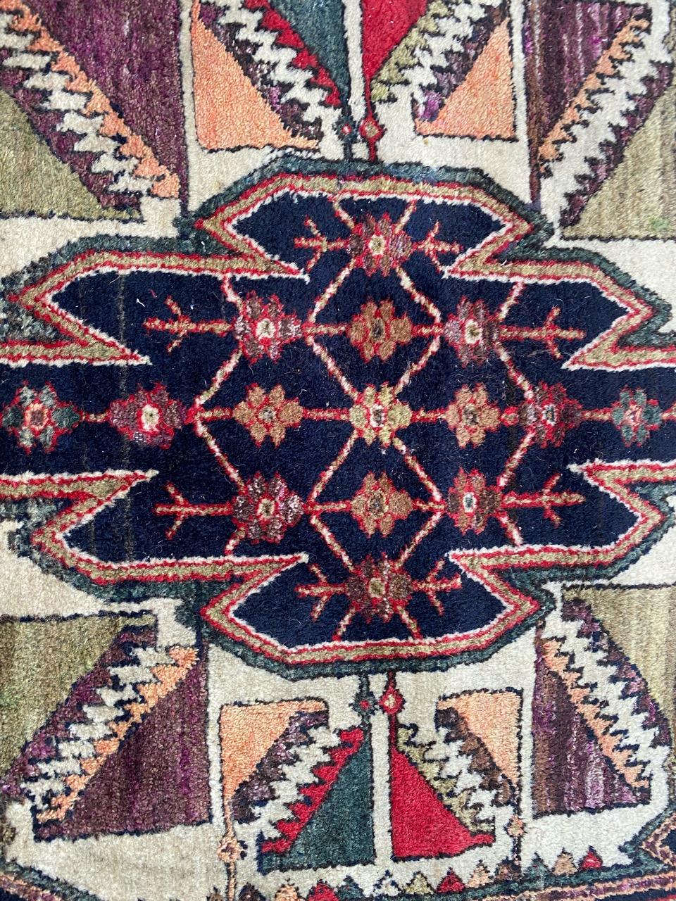 Hand-Knotted Bobyrug’s Pretty Antique Mazlaghan Rug For Sale