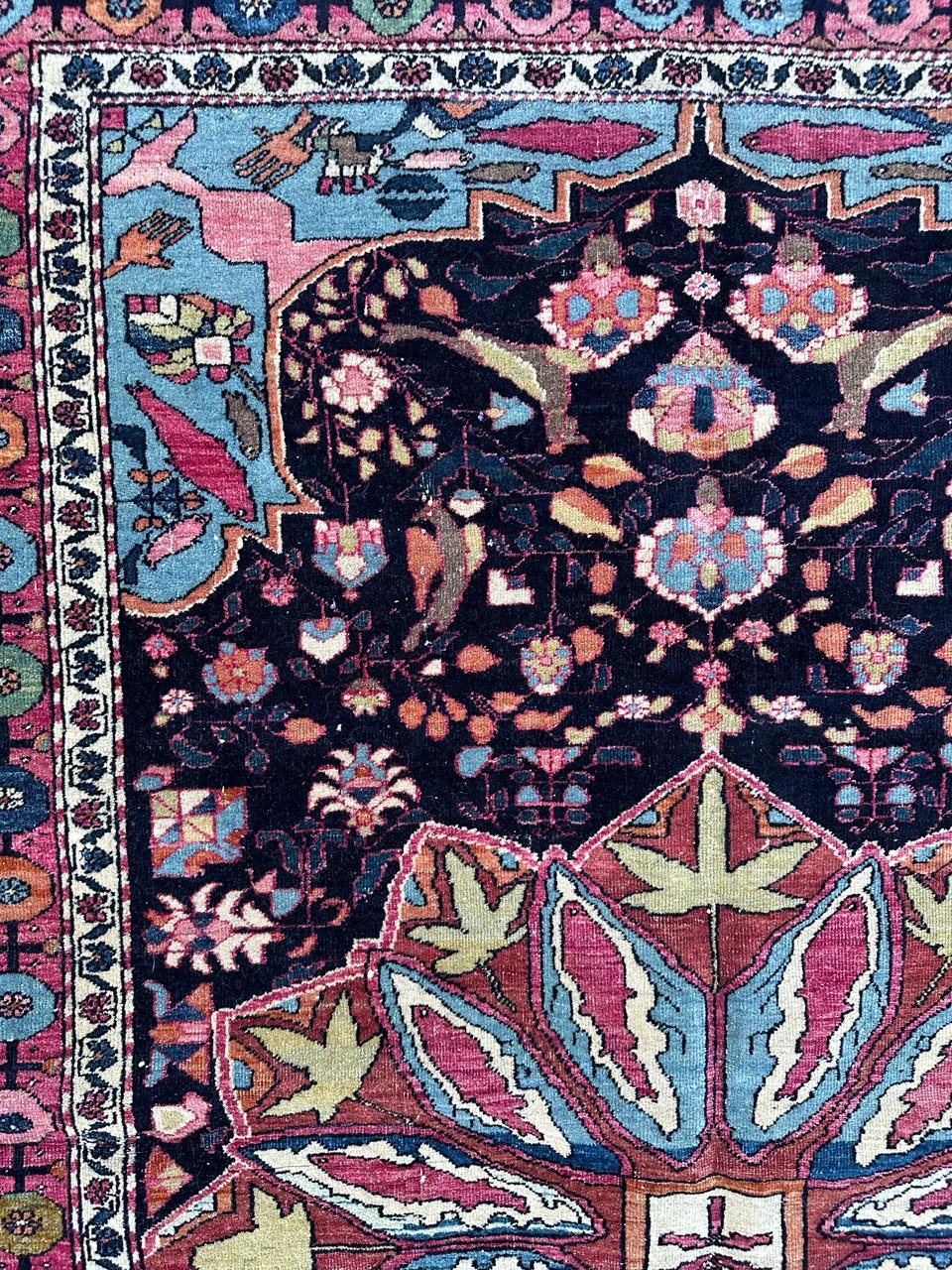 Bobyrug’s Pretty antique najaf Abad rug  For Sale 2