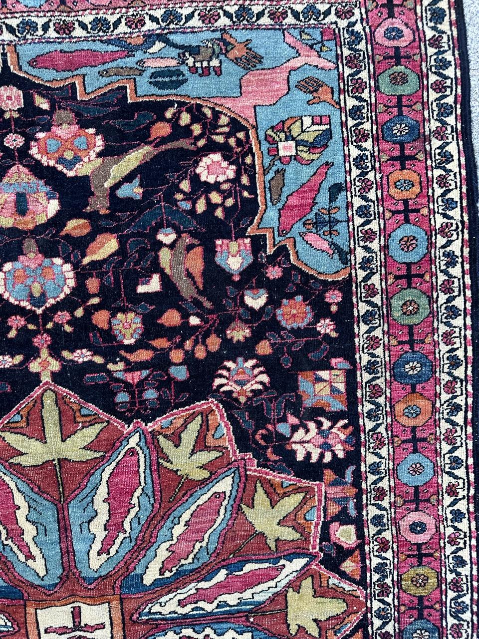 Bobyrug’s Pretty antique najaf Abad rug For Sale 3