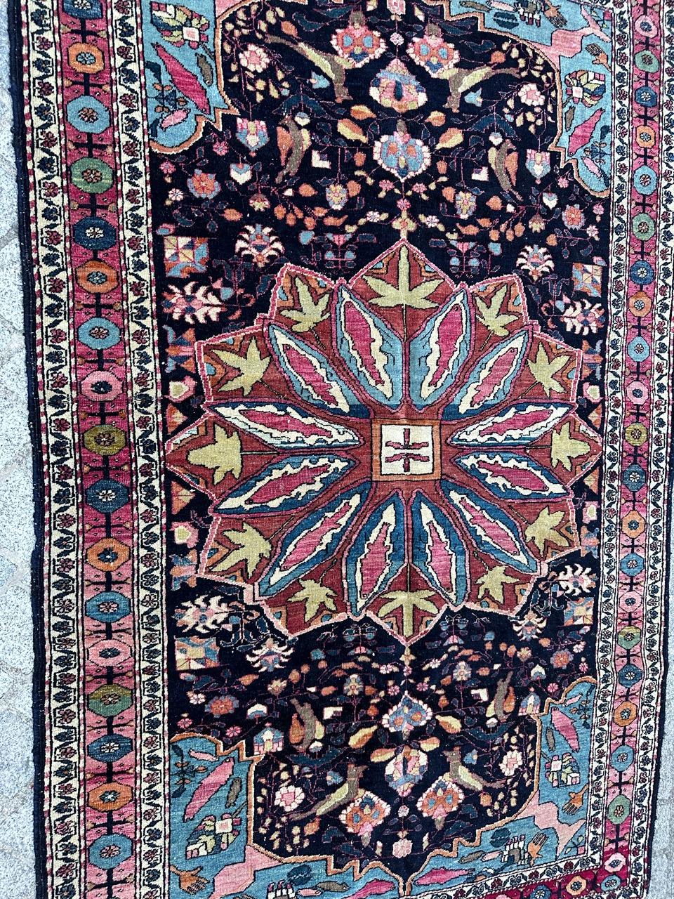 Bobyrug’s Pretty antique najaf Abad rug  For Sale 4