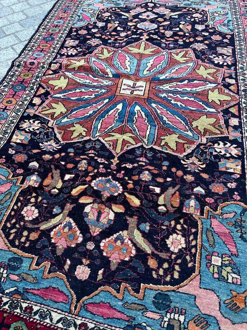 Bobyrug’s Pretty antique najaf Abad rug  For Sale 7