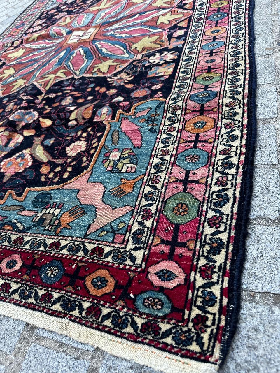 Bobyrug’s Pretty antique najaf Abad rug  For Sale 8