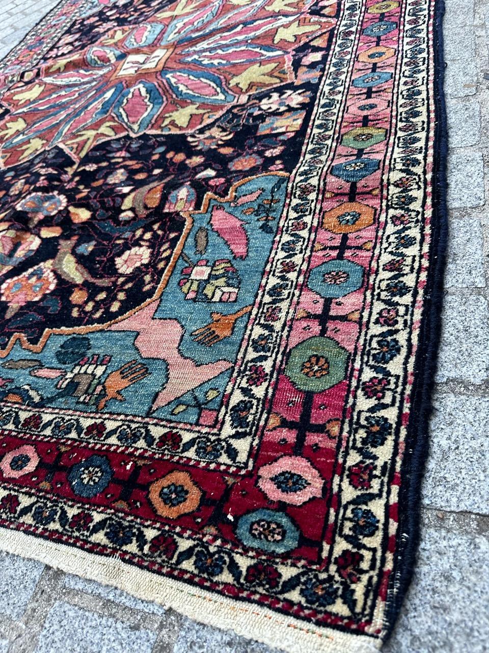 Bobyrug’s Pretty antique najaf Abad rug For Sale 8