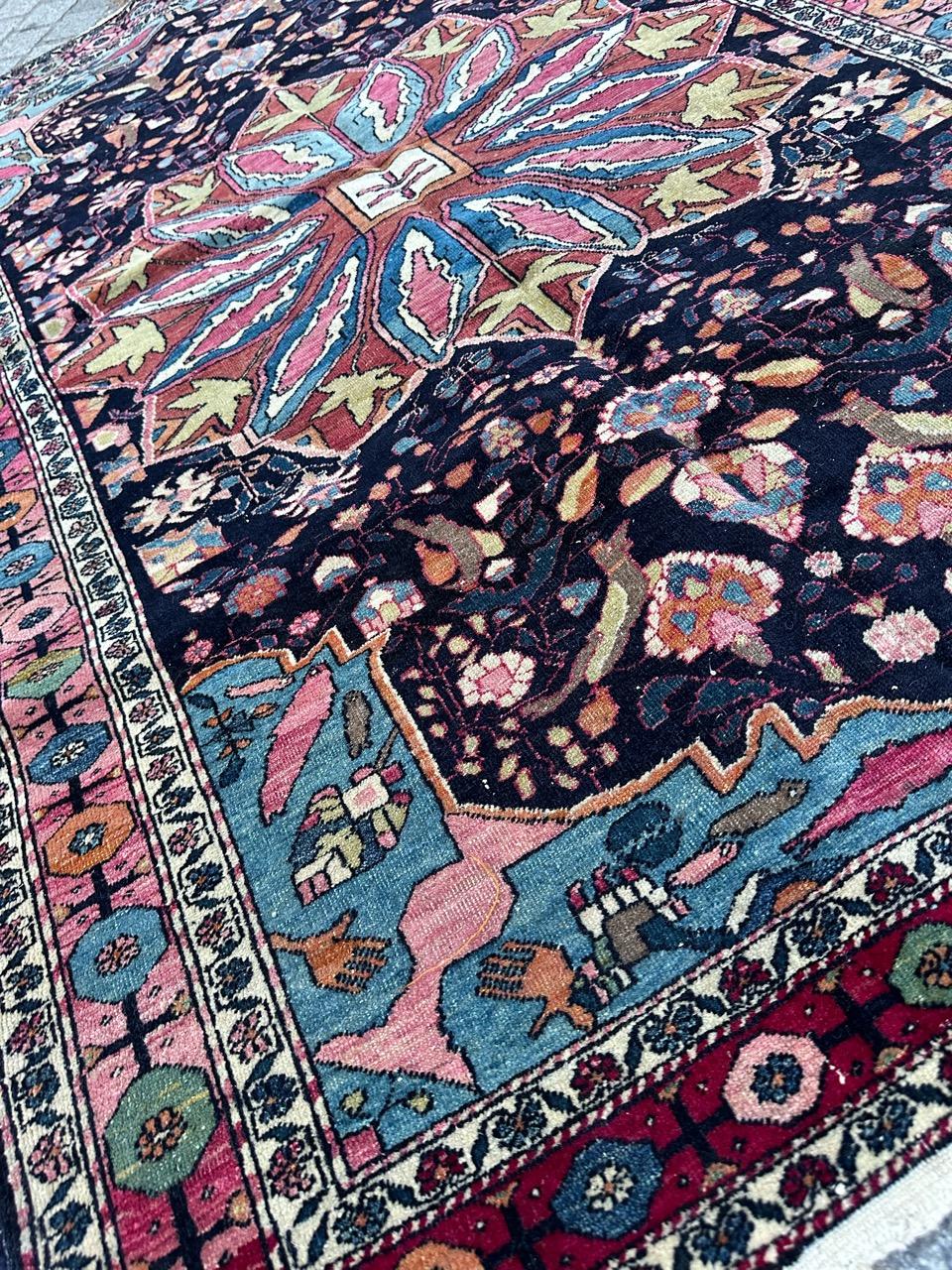 Bobyrug’s Pretty antique najaf Abad rug  For Sale 9