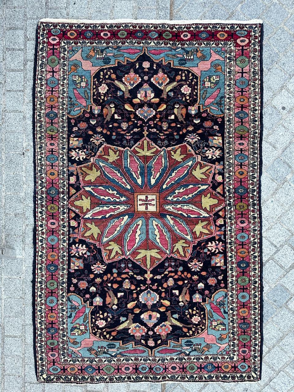 Bobyrug’s Pretty antique najaf Abad rug  For Sale 12