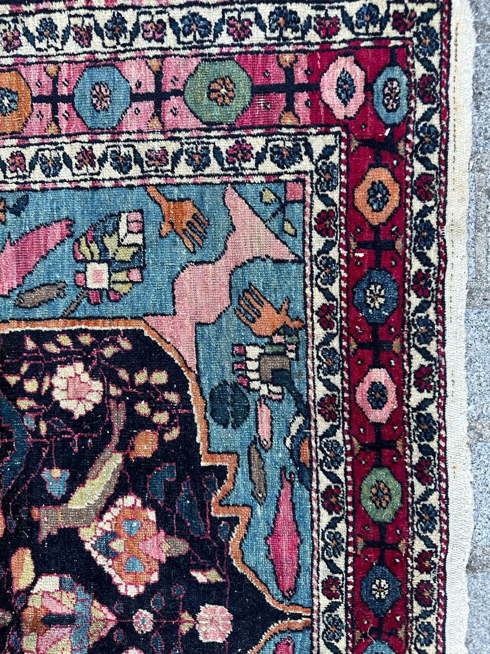 Asian Bobyrug’s Pretty antique najaf Abad rug  For Sale