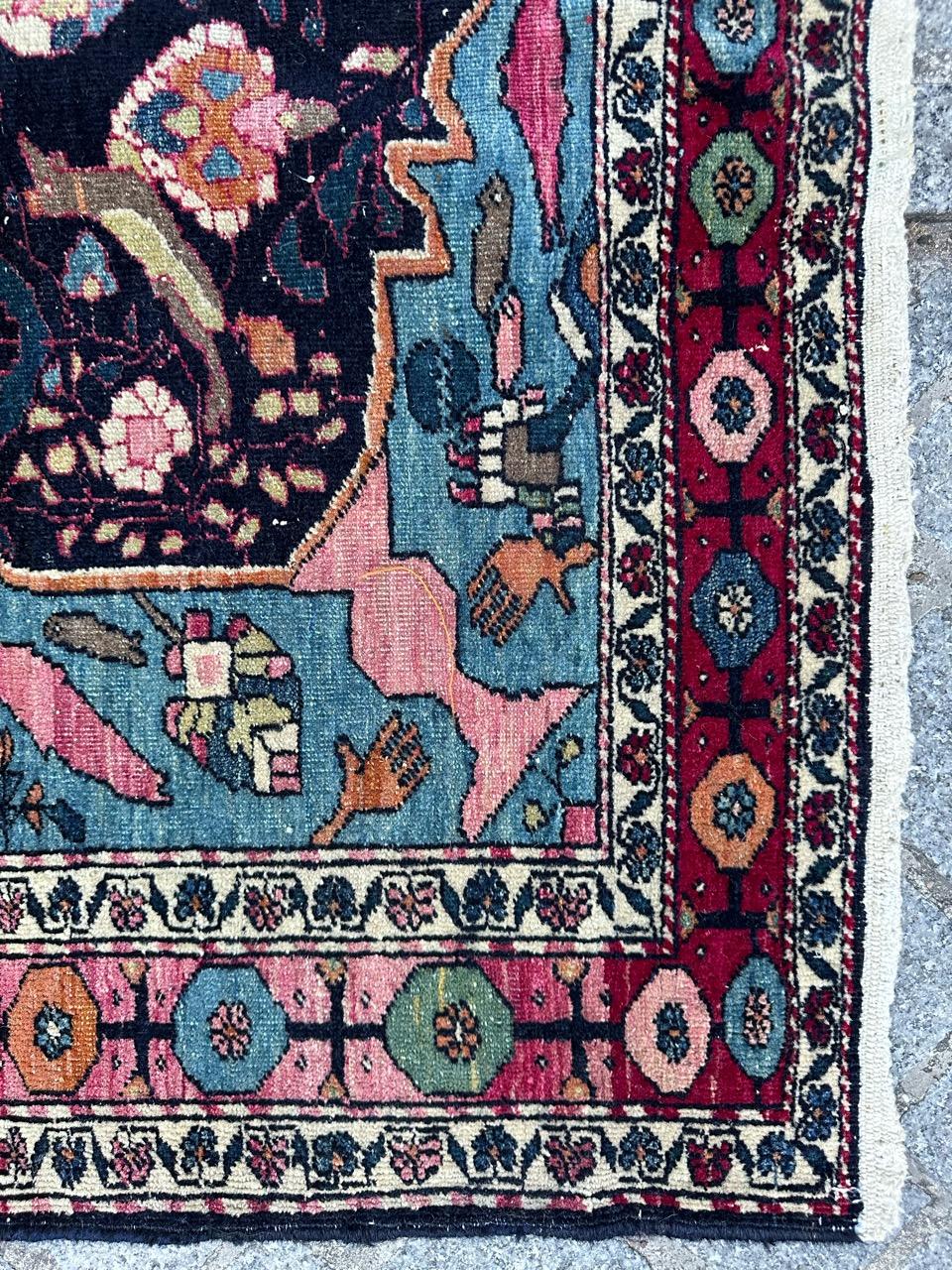 20th Century Bobyrug’s Pretty antique najaf Abad rug  For Sale