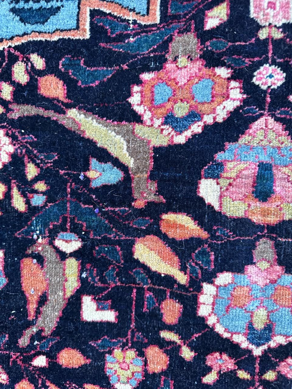 Bobyrug’s Pretty antique najaf Abad rug  For Sale 1