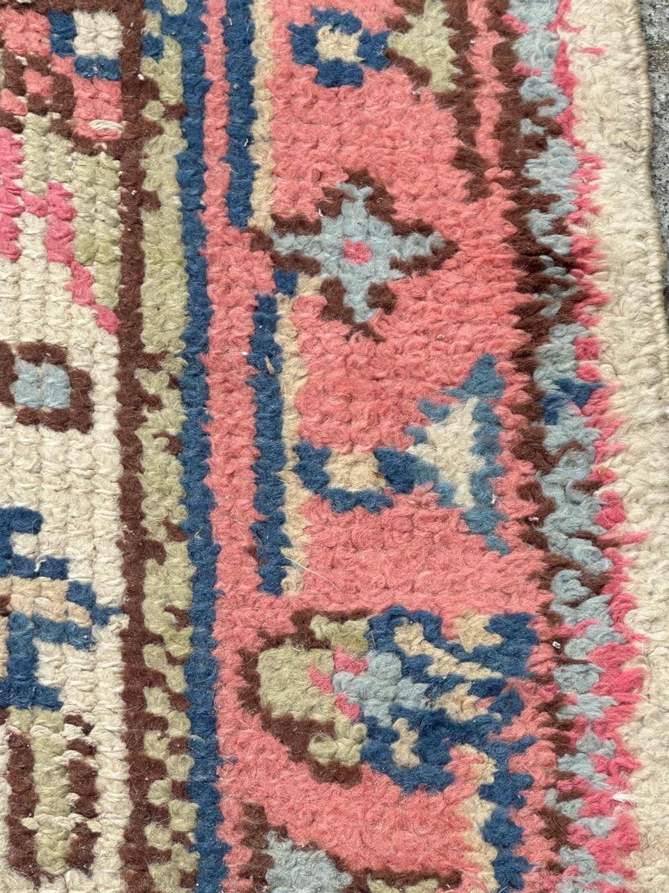 pretty antique Oushak style Moroccan rug For Sale 8