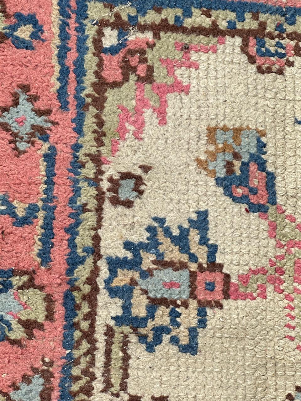 Wool pretty antique Oushak style Moroccan rug For Sale